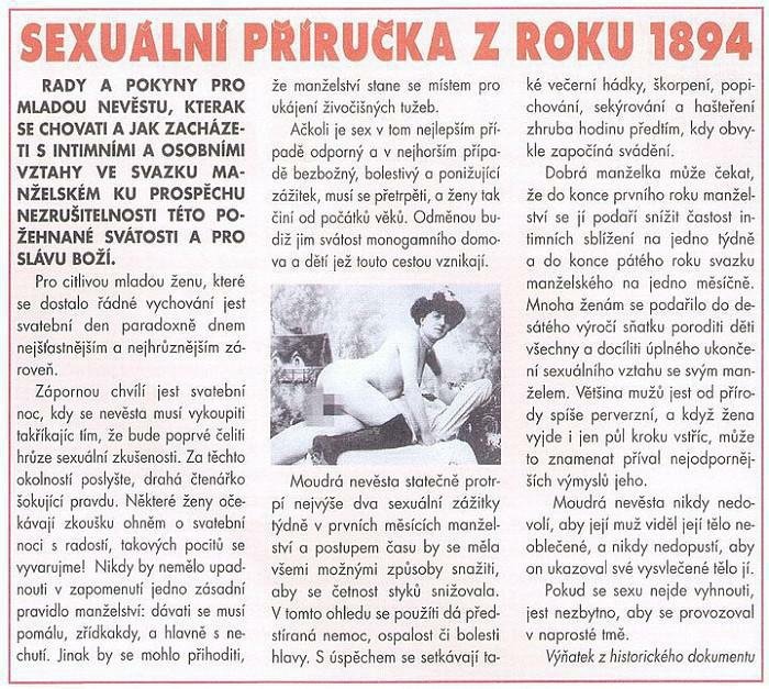 A potom odkiaľ to mame ked uz nase praprastare matere o tom napisali knihu :-D 