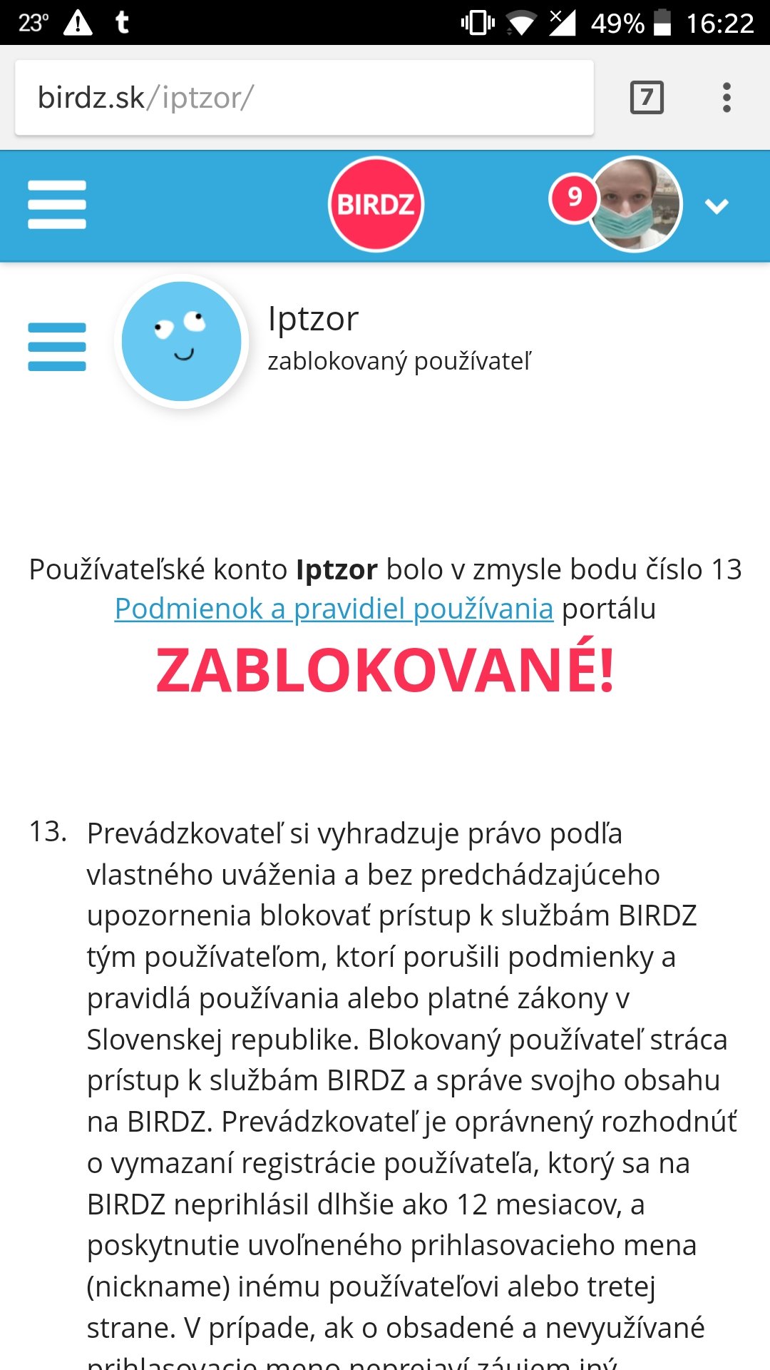 Najkratšie existujúci účet na birdzi ever.
Zdraví vás liberálny vrah detí.