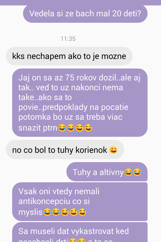 Ked vam uz tak prepina z ucenia ze riesite bachov sexualny zivot